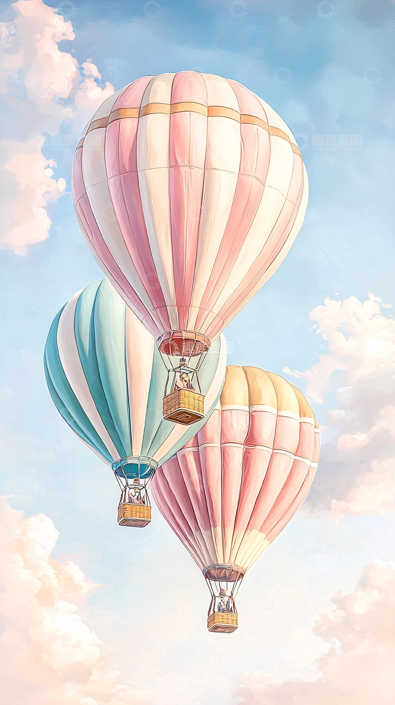 高清大图下载【趣麦麦图】梦幻热气球飞行之旅