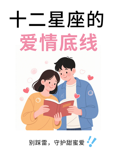 卡通插画风十二星座底线交流分享小红书封面