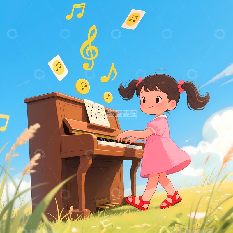 高清大图下载【趣麦麦图】儿童弹钢琴培训
