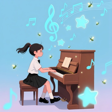 弹钢琴的女孩