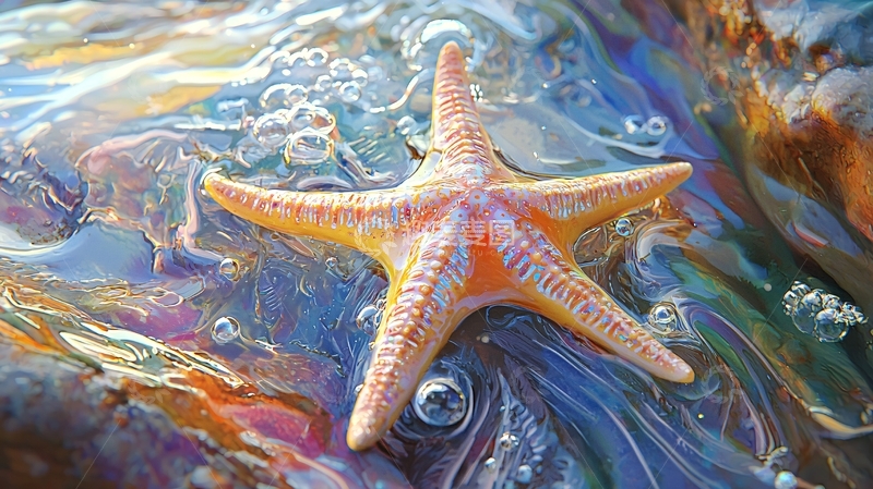 高清大图下载【趣麦麦图】海星在水中特写