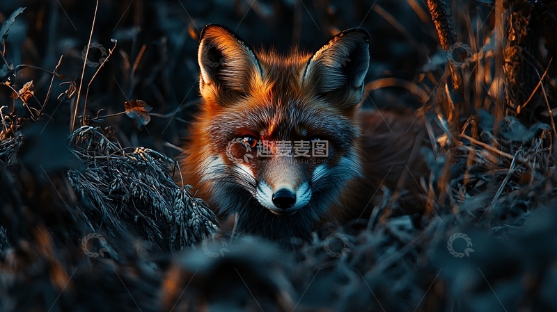 高清大图下载【趣麦麦图】晨光中的狐狸
