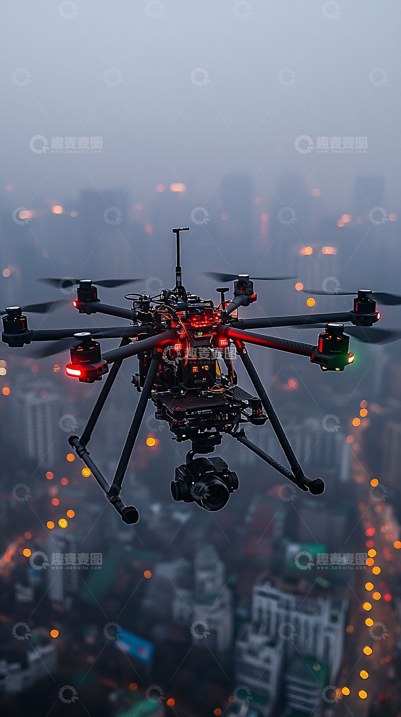 高清大图下载【趣麦麦图】未来空气质量监控无人机