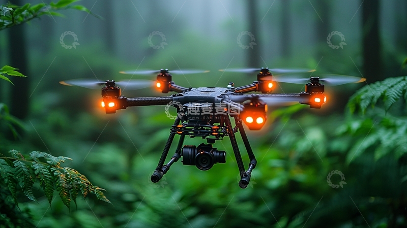 高清大图下载【趣麦麦图】未来生态监测无人机