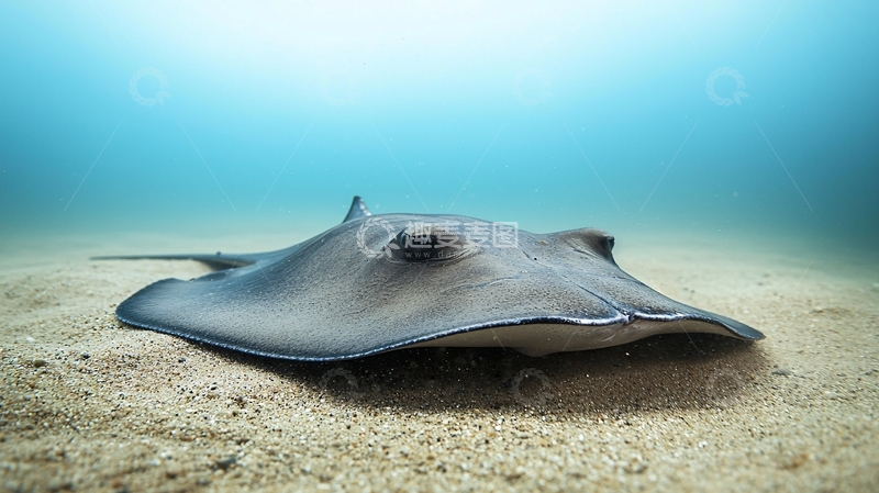 高清大图下载【趣麦麦图】海底沙地上的扁平鱼类