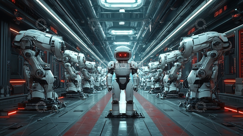 高清大图下载【趣麦麦图】未来机器人工厂
