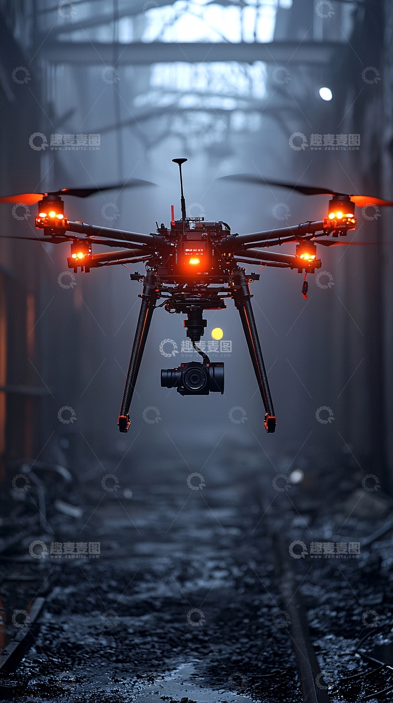 高清大图下载【趣麦麦图】未来城市清洁无人机