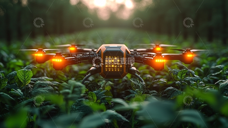 高清大图下载【趣麦麦图】未来农业喷洒机器人