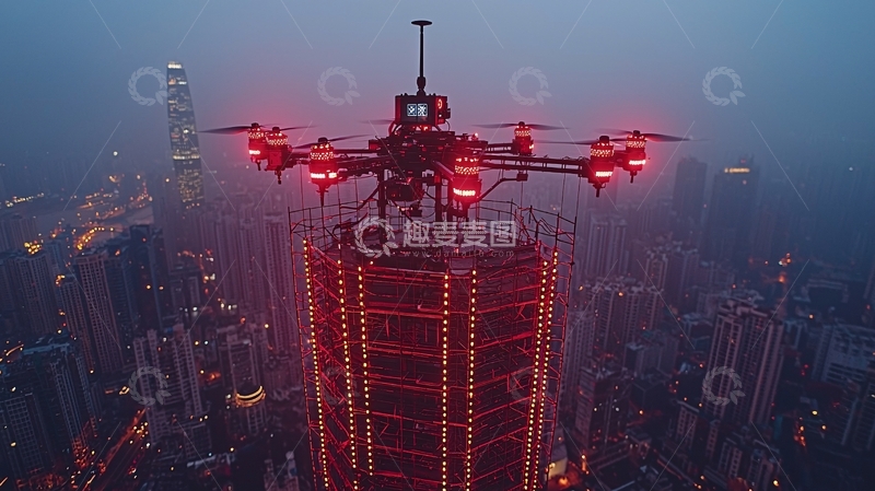 高清大图下载【趣麦麦图】智能高空维修机器人