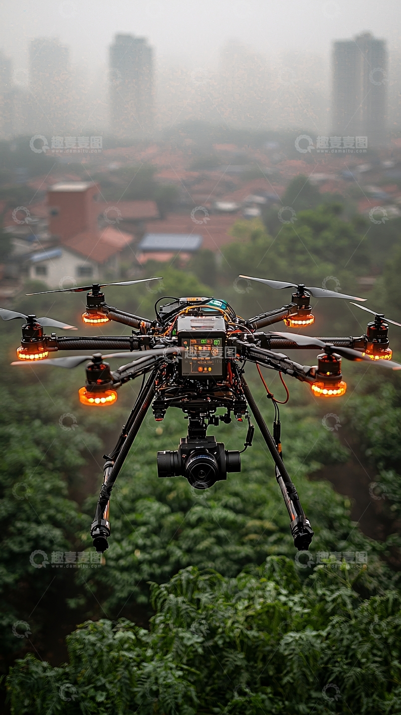 高清大图下载【趣麦麦图】未来农业植保机器人