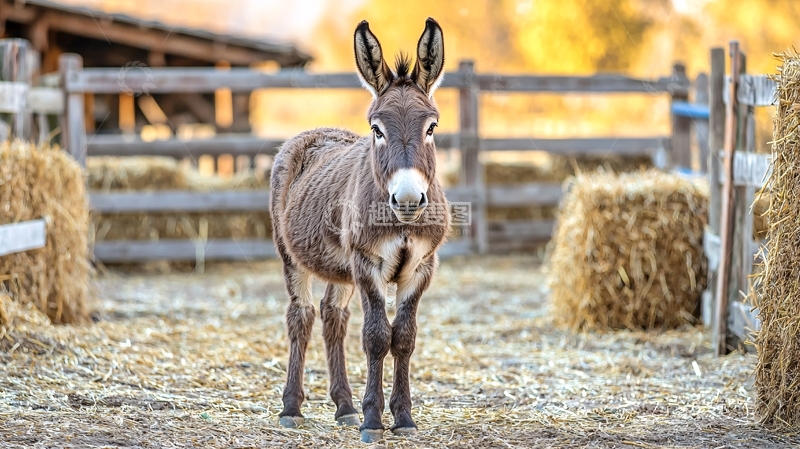 高清大图下载【趣麦麦图】农场里的小驴