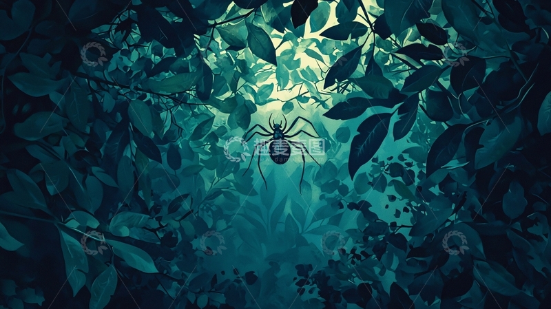 高清大图下载【趣麦麦图】深林中的蜘蛛