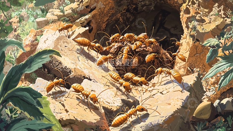 高清大图下载【趣麦麦图】沙漠中的蚂蚁群
