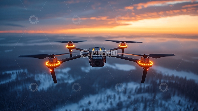 高清大图下载【趣麦麦图】未来高能效风力发电检测机器人