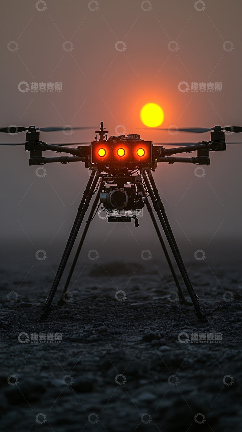 高清大图下载【趣麦麦图】未来火星天气分析无人机