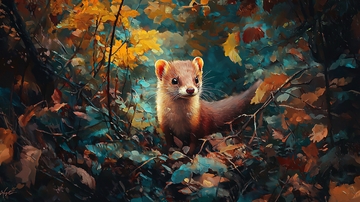 秋林中的小动物