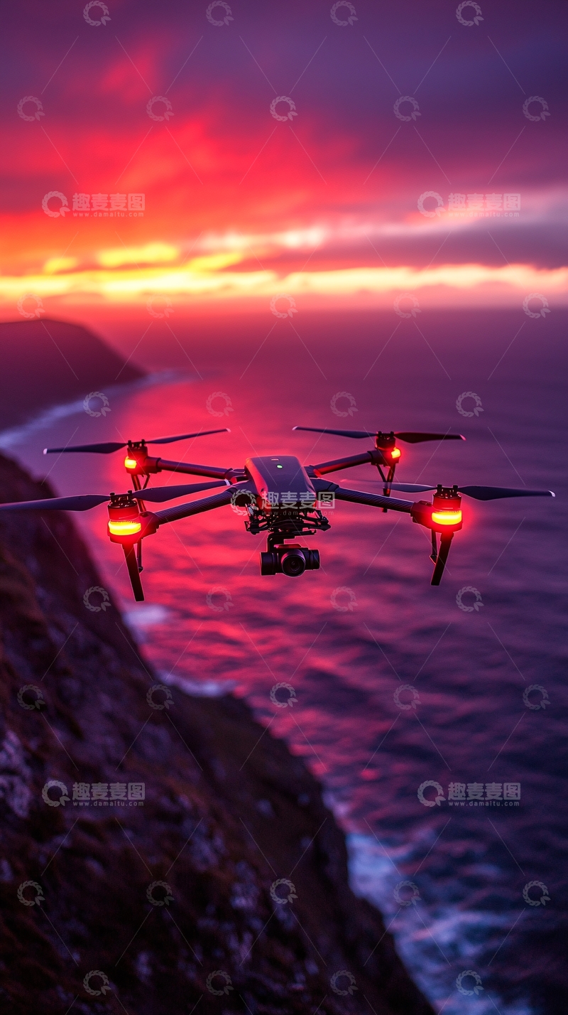 高清大图下载【趣麦麦图】未来高能效风力发电检测机器人