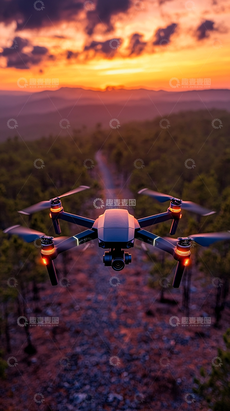 高清大图下载【趣麦麦图】未来高能效风力发电检测机器人