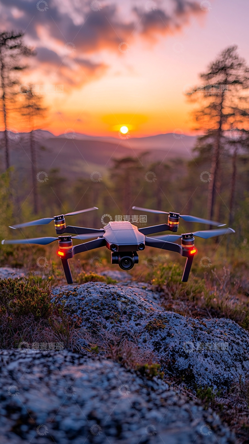 高清大图下载【趣麦麦图】未来高能效风力发电检测机器人