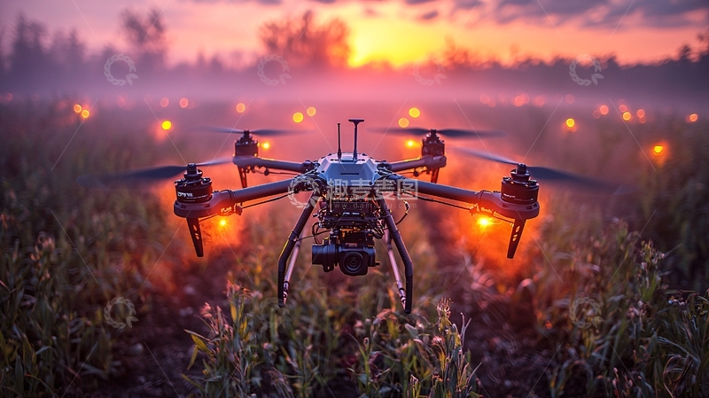 高清大图下载【趣麦麦图】未来精准农业喷洒机器人