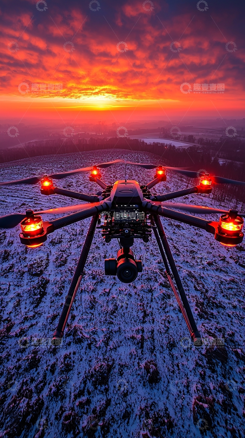 高清大图下载【趣麦麦图】未来智慧农业全景监控无人机