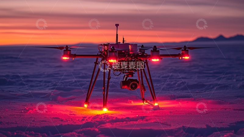 高清大图下载【趣麦麦图】未来极地冰川采样无人机