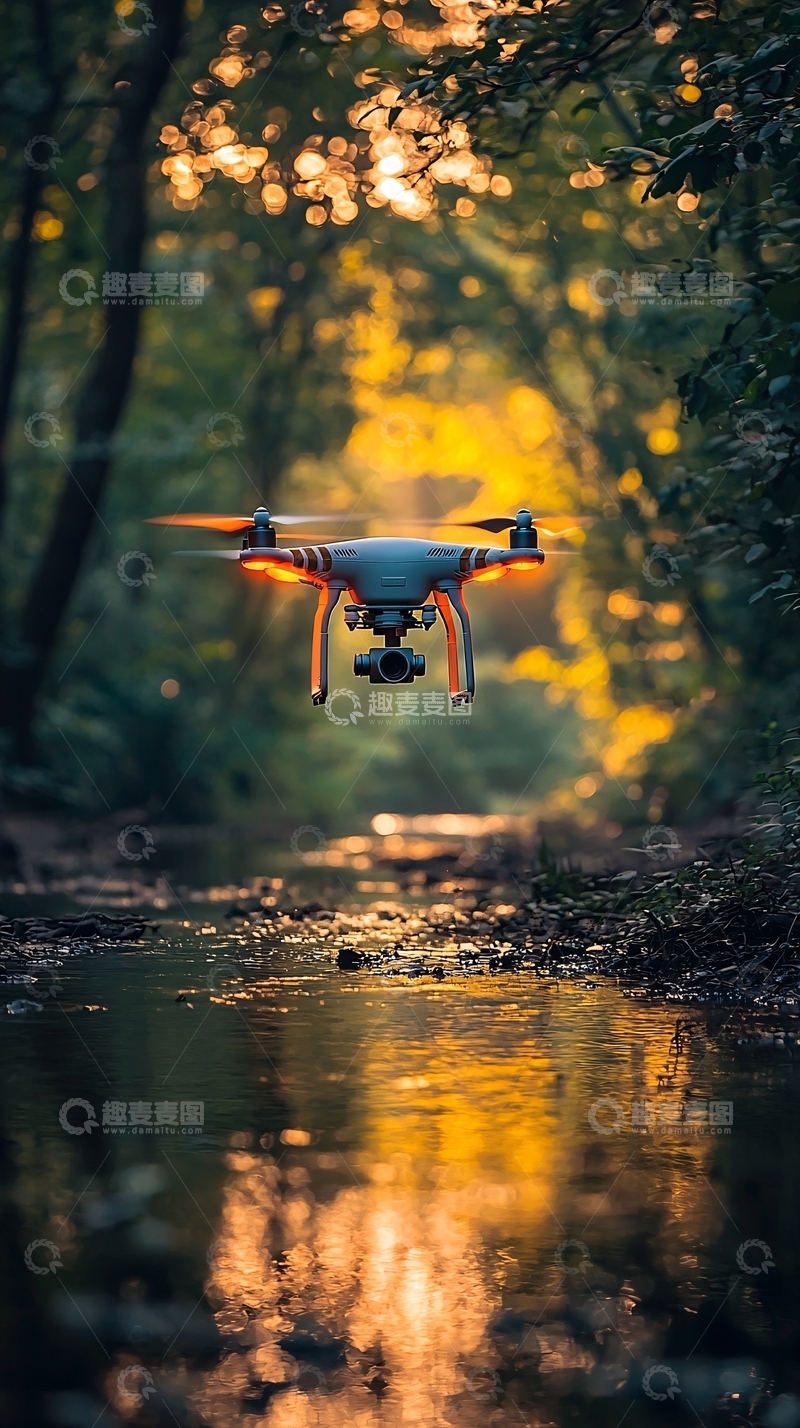 高清大图下载【趣麦麦图】未来智能环境探测无人机