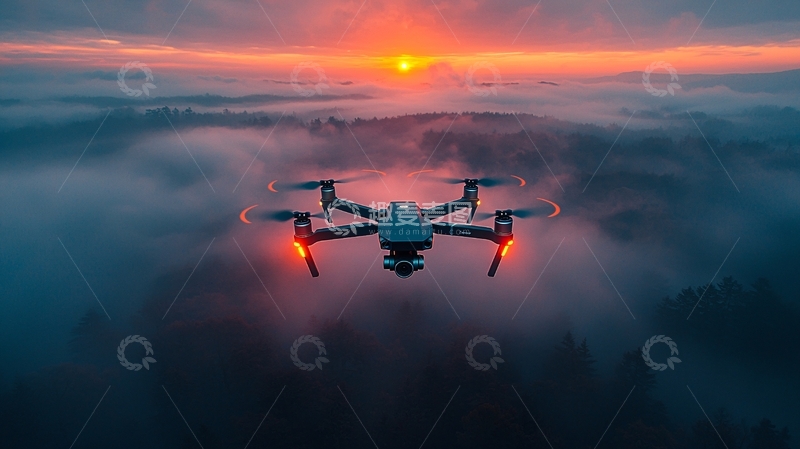 高清大图下载【趣麦麦图】未来智能环境探测无人机