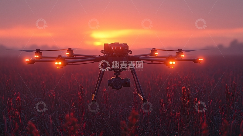 高清大图下载【趣麦麦图】未来精准植保喷洒无人机