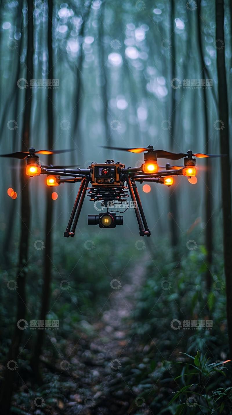 高清大图下载【趣麦麦图】未来智能环境探测无人机