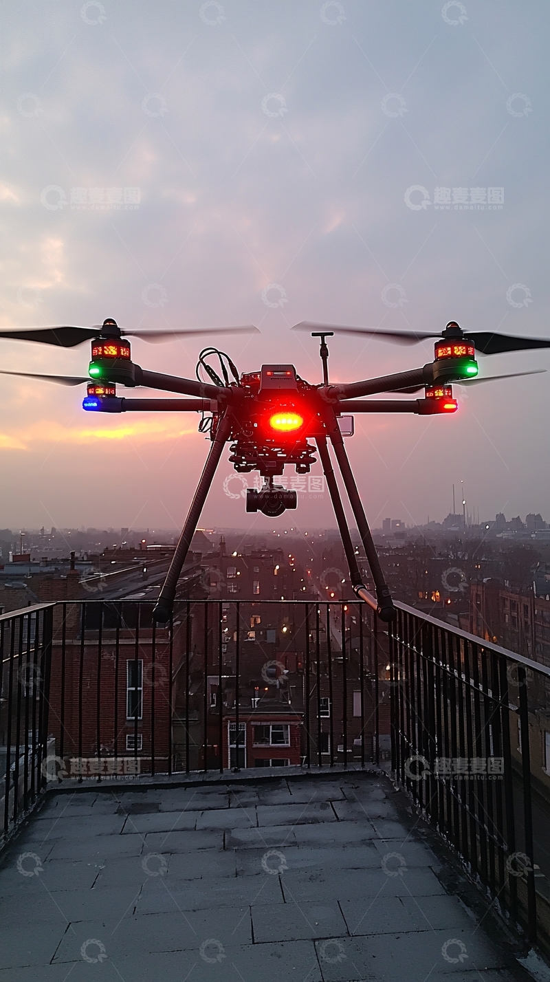 高清大图下载【趣麦麦图】未来智能环境探测无人机