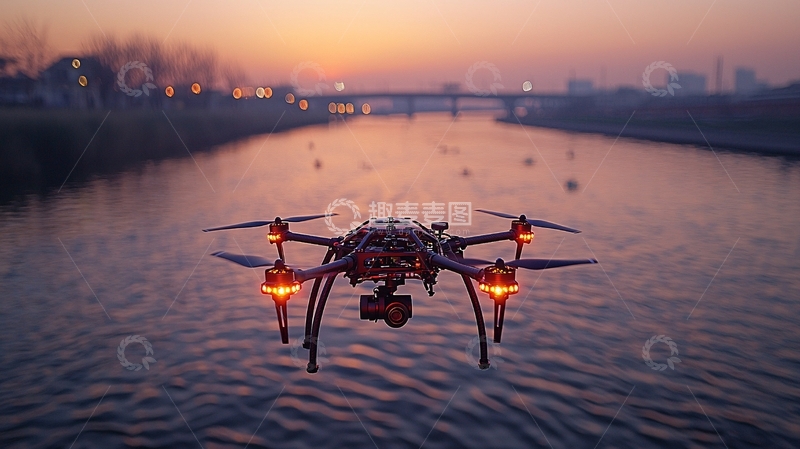 高清大图下载【趣麦麦图】未来智能环境探测无人机