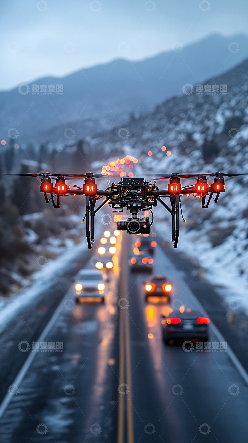 高清大图下载【趣麦麦图】未来智能交通协调机器人