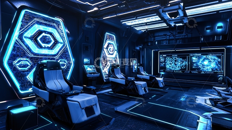 高清大图下载【趣麦麦图】未来感的家庭娱乐区设计