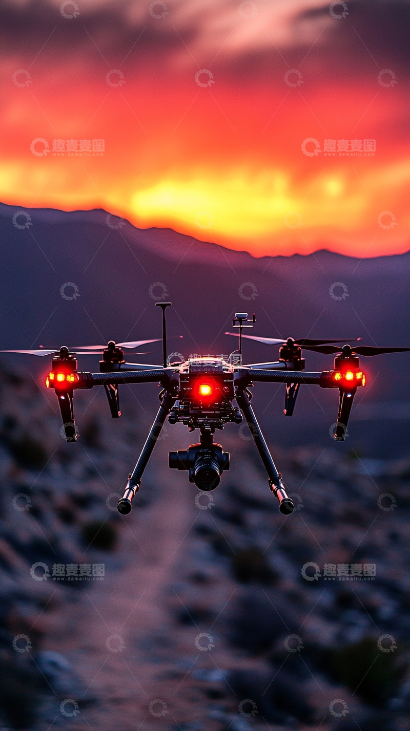 高清大图下载【趣麦麦图】未来智能巡逻无人机