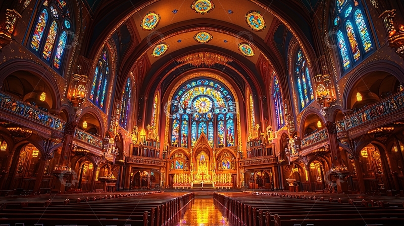 高清大图下载【趣麦麦图】古堡大厅舞台背景