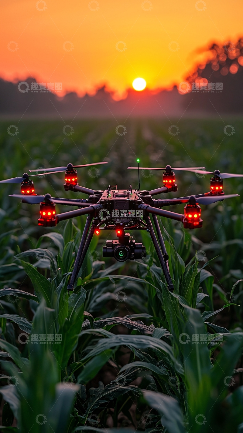 高清大图下载【趣麦麦图】未来精准农业天气分析无人机