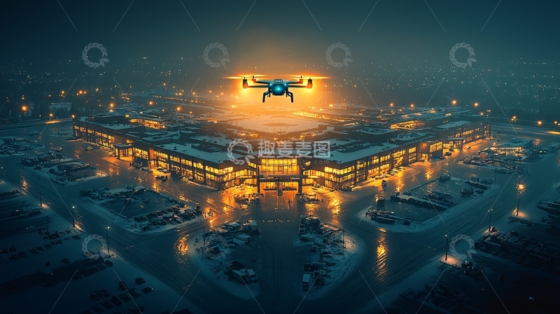 高清大图下载【趣麦麦图】未来机场的全自动无人机交通网络