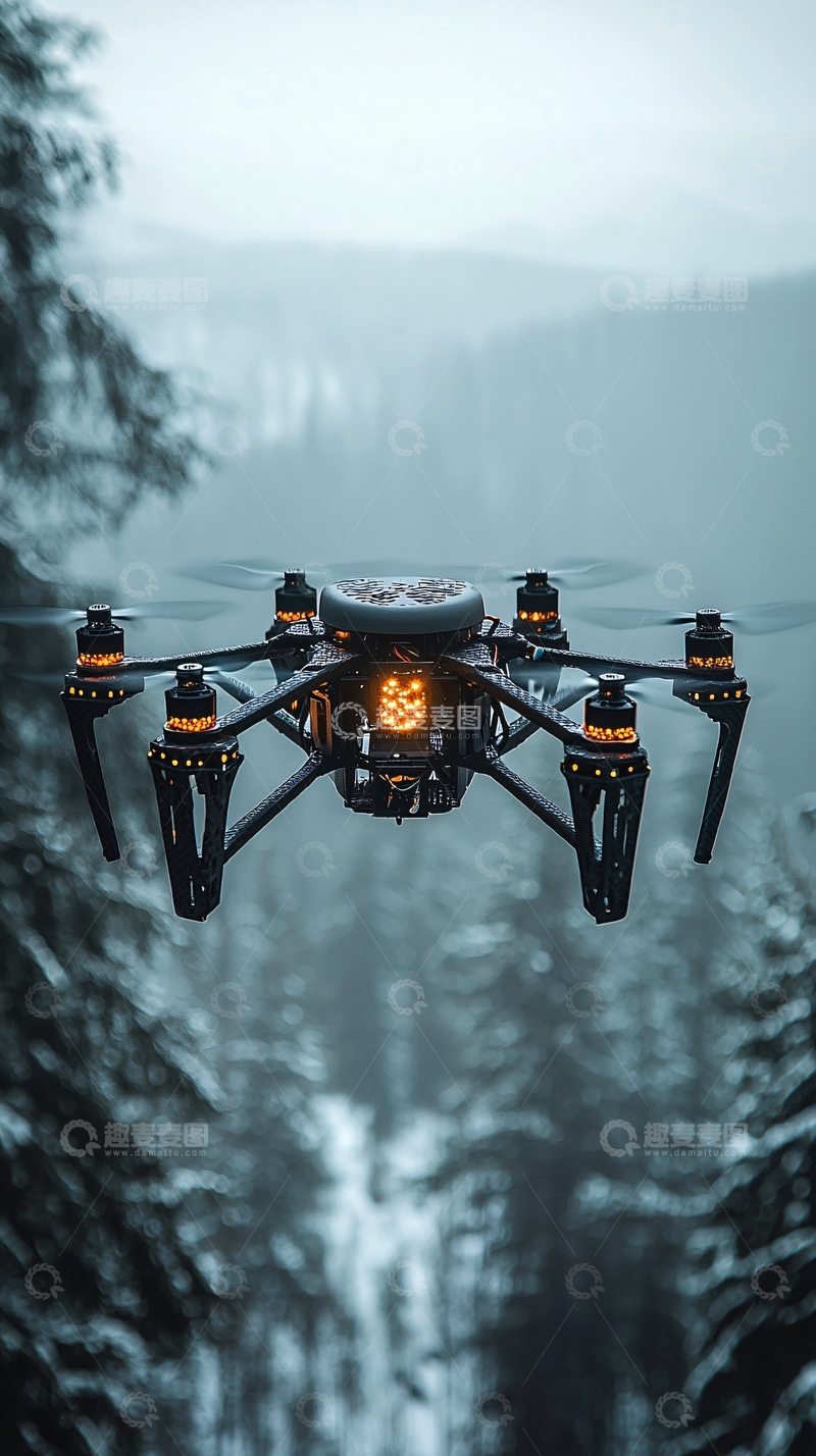 高清大图下载【趣麦麦图】未来生物监测无人机