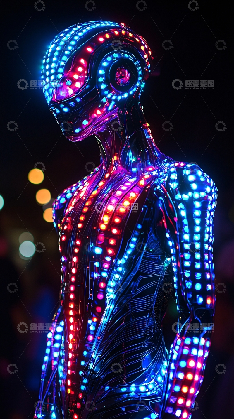 高清大图下载【趣麦麦图】未来娱乐机器人