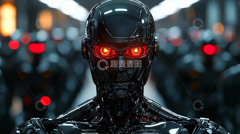 高清大图下载【趣麦麦图】未来保安机器人