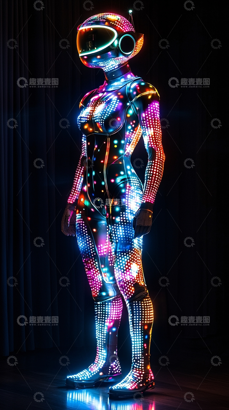 高清大图下载【趣麦麦图】未来虚拟现实互动展示机器人