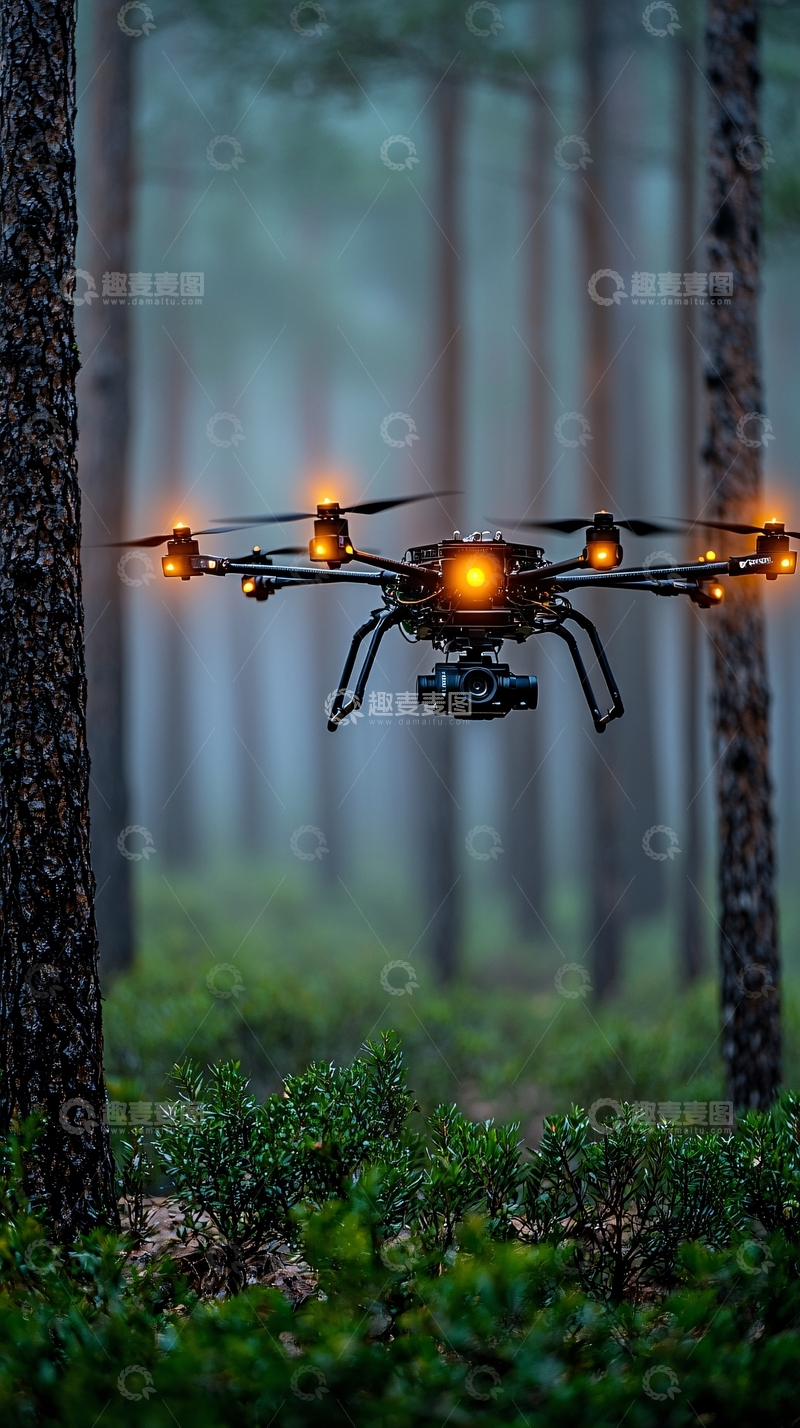 高清大图下载【趣麦麦图】未来生物监测无人机