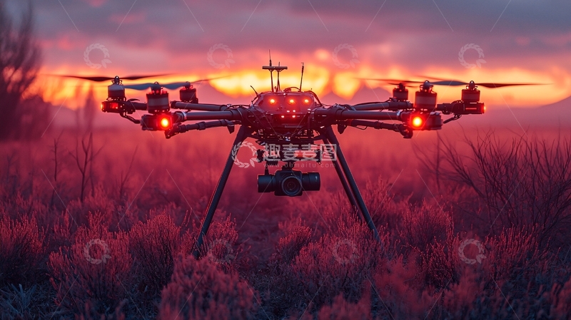 高清大图下载【趣麦麦图】未来智慧气候调控无人机