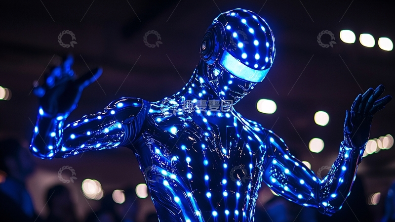 高清大图下载【趣麦麦图】未来全息会议协作机器人