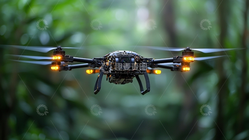 高清大图下载【趣麦麦图】未来生物监测无人机