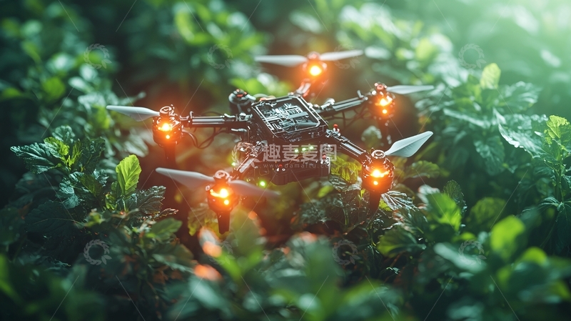 高清大图下载【趣麦麦图】未来农业收割机器人