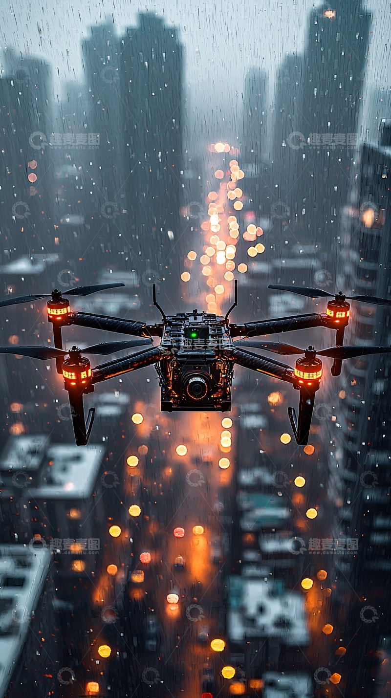 高清大图下载【趣麦麦图】未来全自动智能清洁无人机