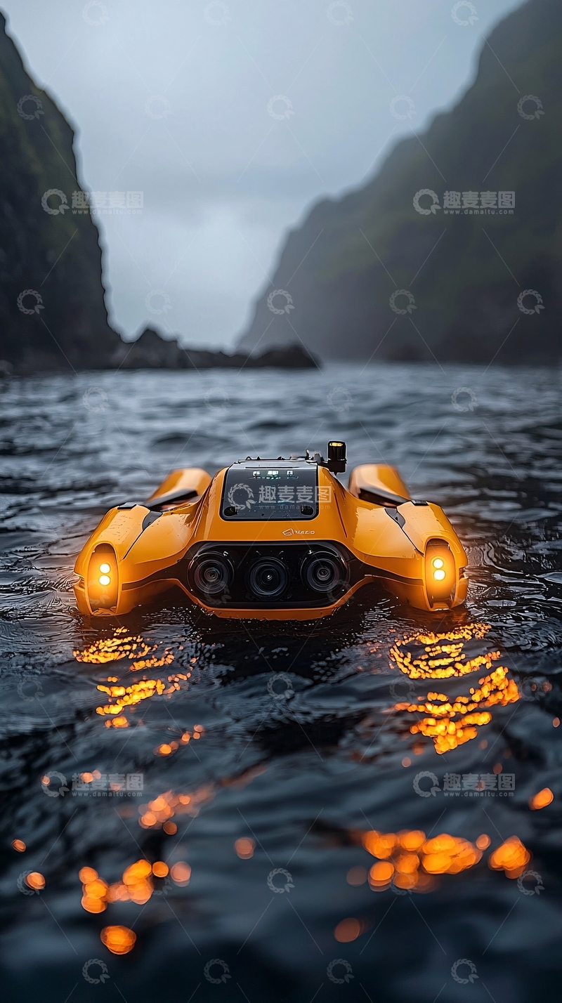 高清大图下载【趣麦麦图】未来深海环境保护无人机