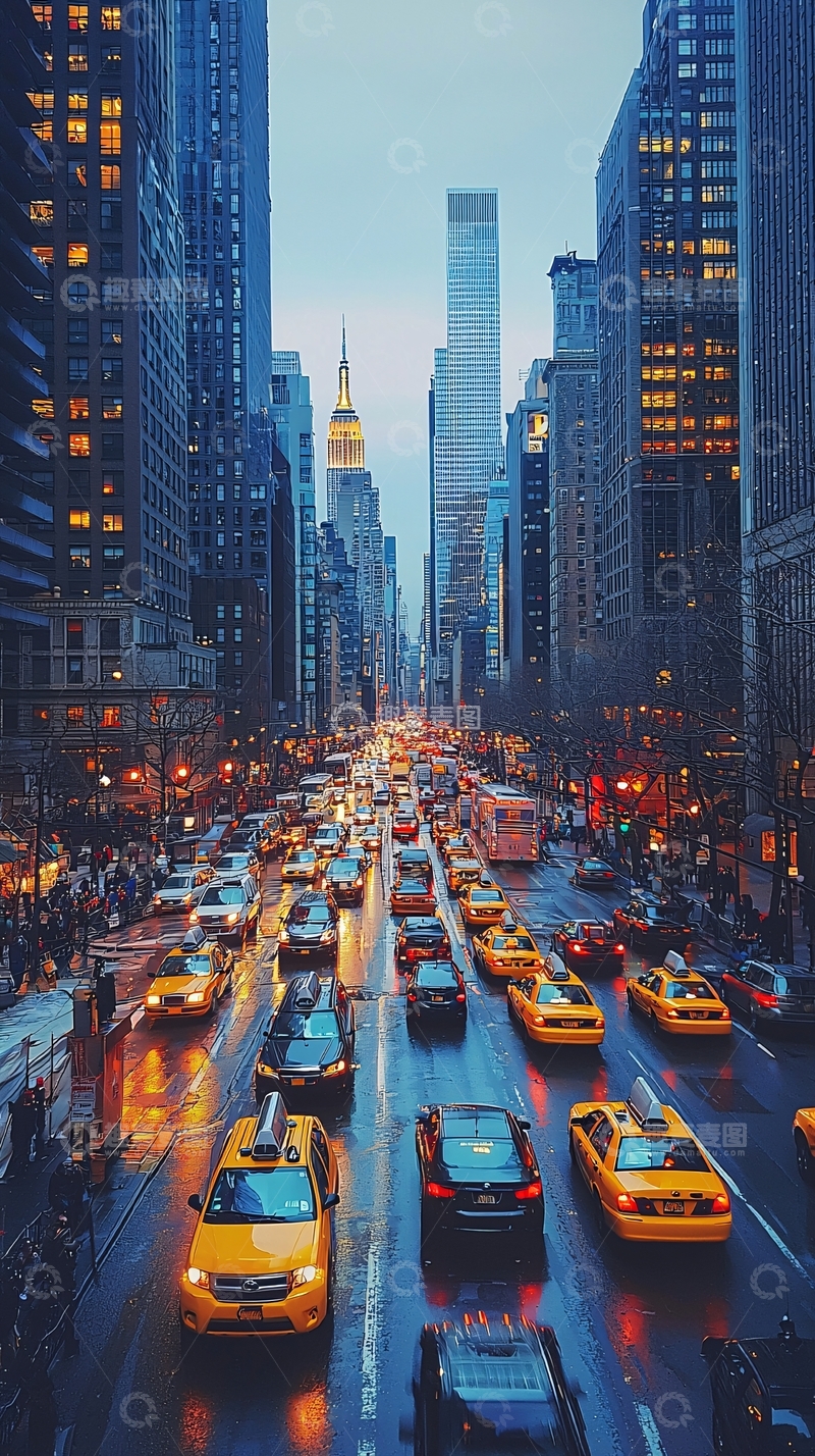 高清大图下载【趣麦麦图】动感十足的都市街道